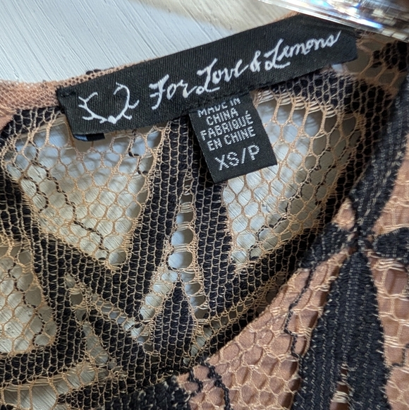 For Love & Lemons Metz Dress Mini Long Sleeve Lace Party Black Sheer Mirror XS - Picture 9 of 9